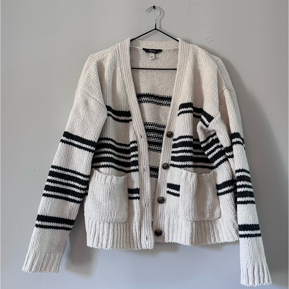 Super Soft Striped Bomber Fit Cardigan Supplies XS